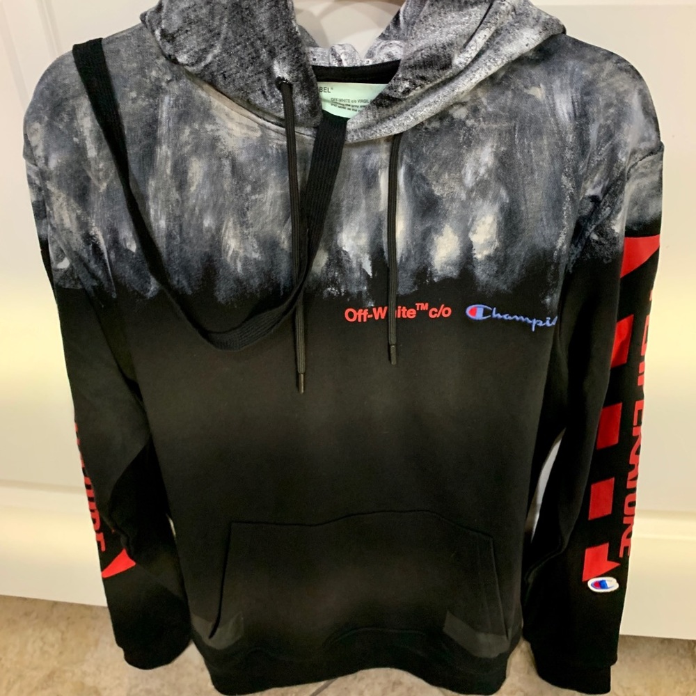 Men’s Off-White Collab w-Champion Hoodie - XXL